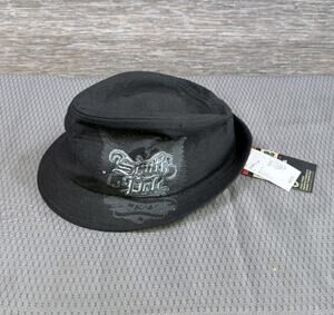 South Pole Y2K Fedora Hat Black Gray One Size Graphic Print Cotton NEW